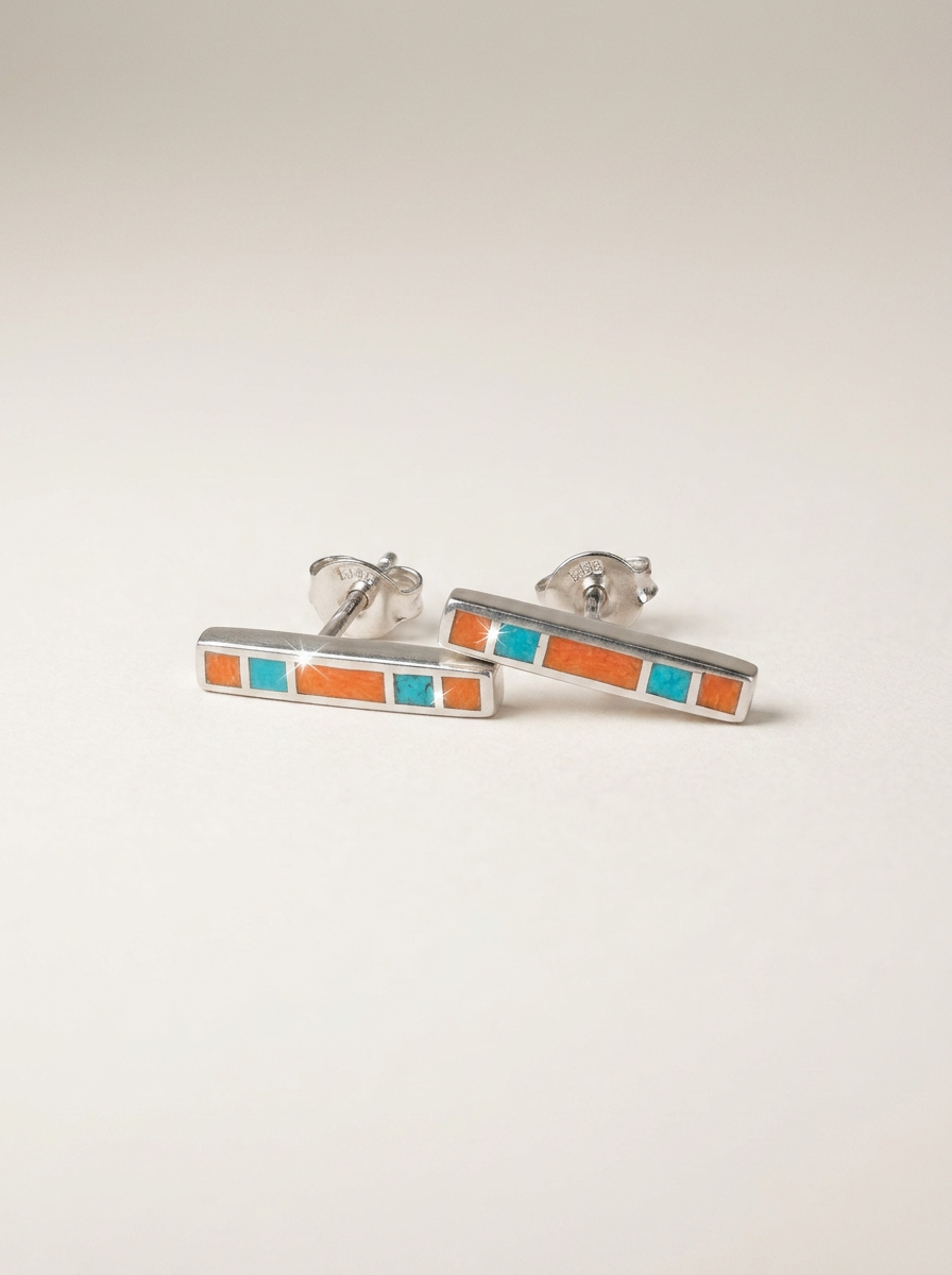 Peyote Bird " Sterling Spiny Oyster Shell Earrings