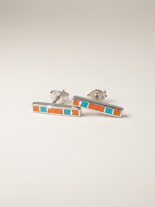 Peyote Bird " Sterling Spiny Oyster Shell Earrings