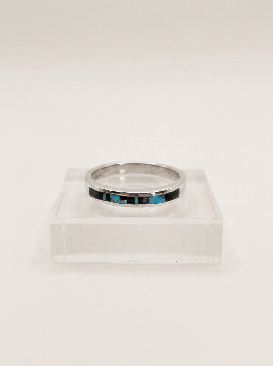 Supersmiths Sterling Inlay Shadow Peak Fancy Ring