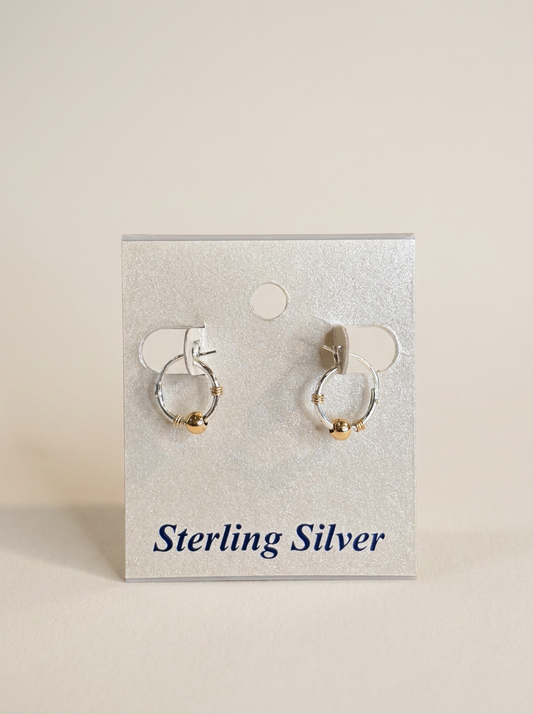 Wheeler .45 Sterling Hoop Earring Polished with Bead