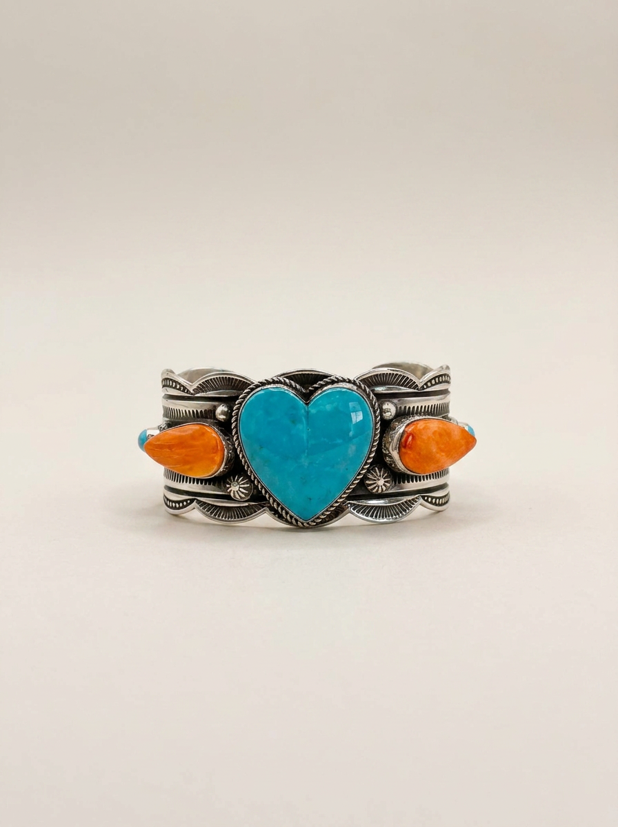 Albert Jake Navajo Handmade Sterling & Spiny