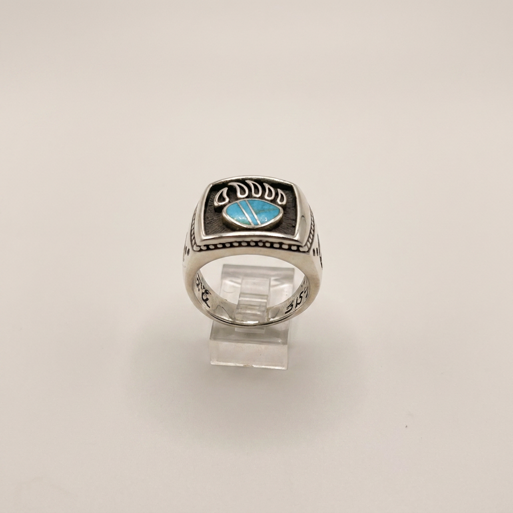 Navajo Handmade Nature Beauty Turquoise Bear Paw Ring
