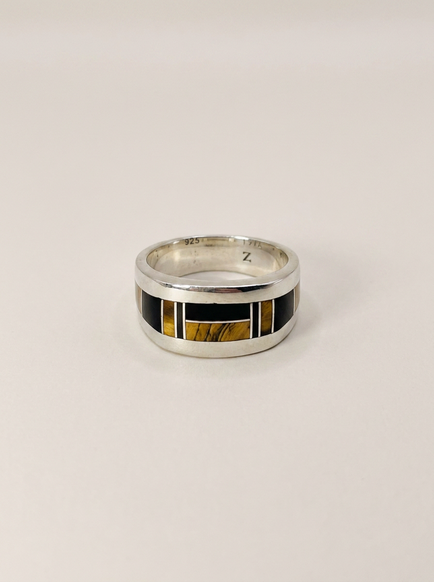 "supersmith Native Earth Sterling Tigers Eye Ring "