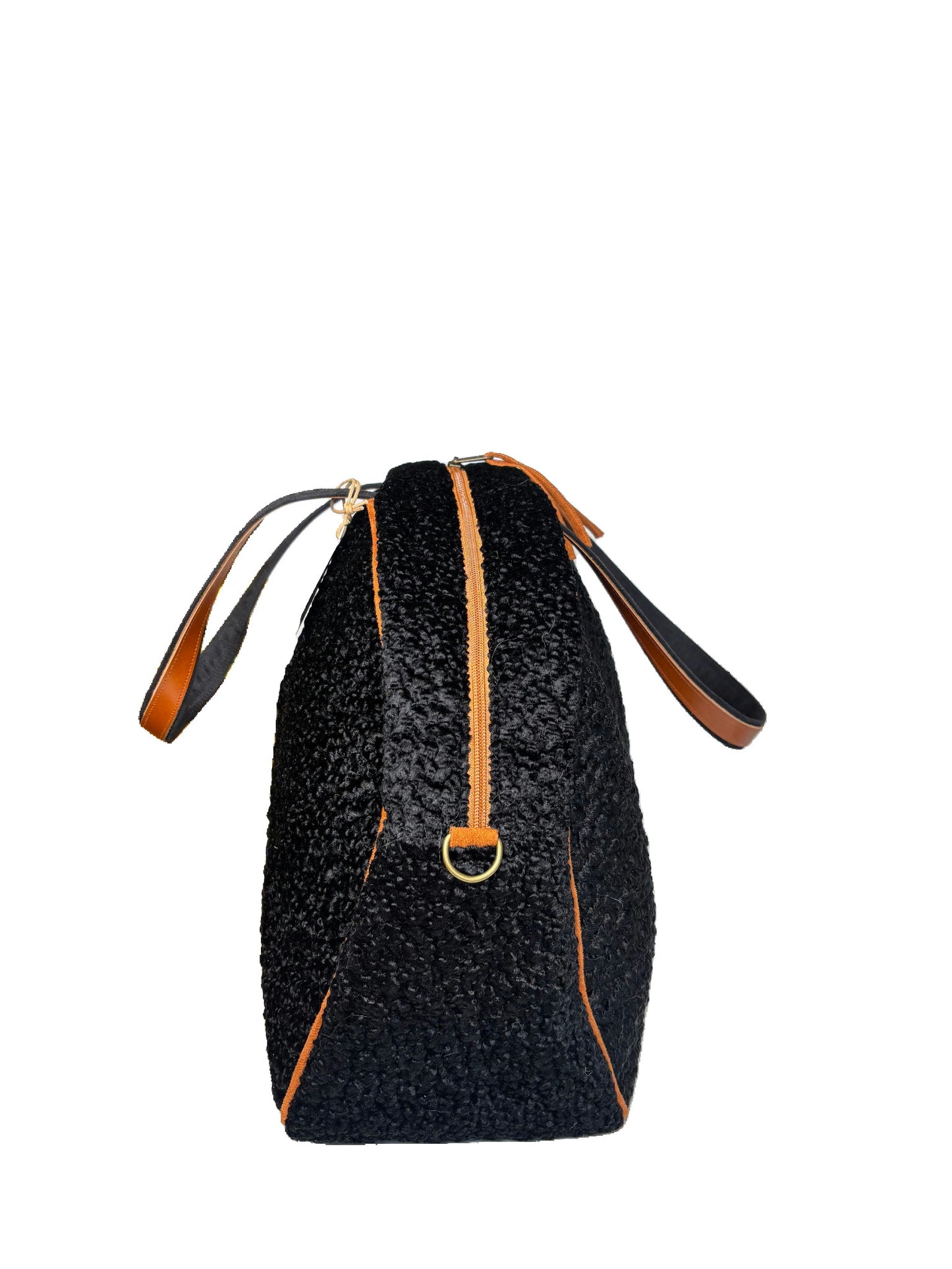 Atenti Persian Lamb Textured Fabric Overnight Bag