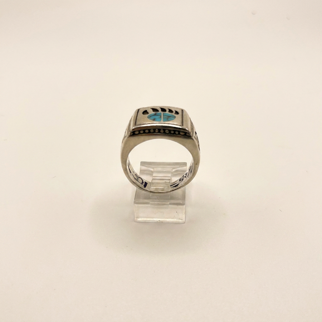 Navajo Handmade Nature Beauty Turquoise Bear Paw Ring