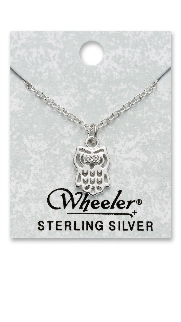 Wheeler Sterling Owl Pendant Necklace
