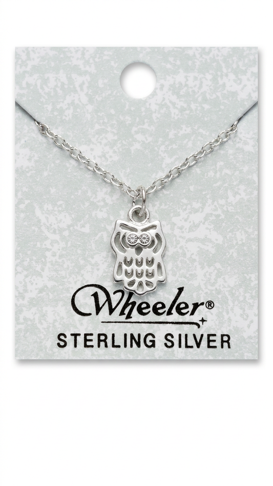 Wheeler Sterling Owl Pendant Necklace