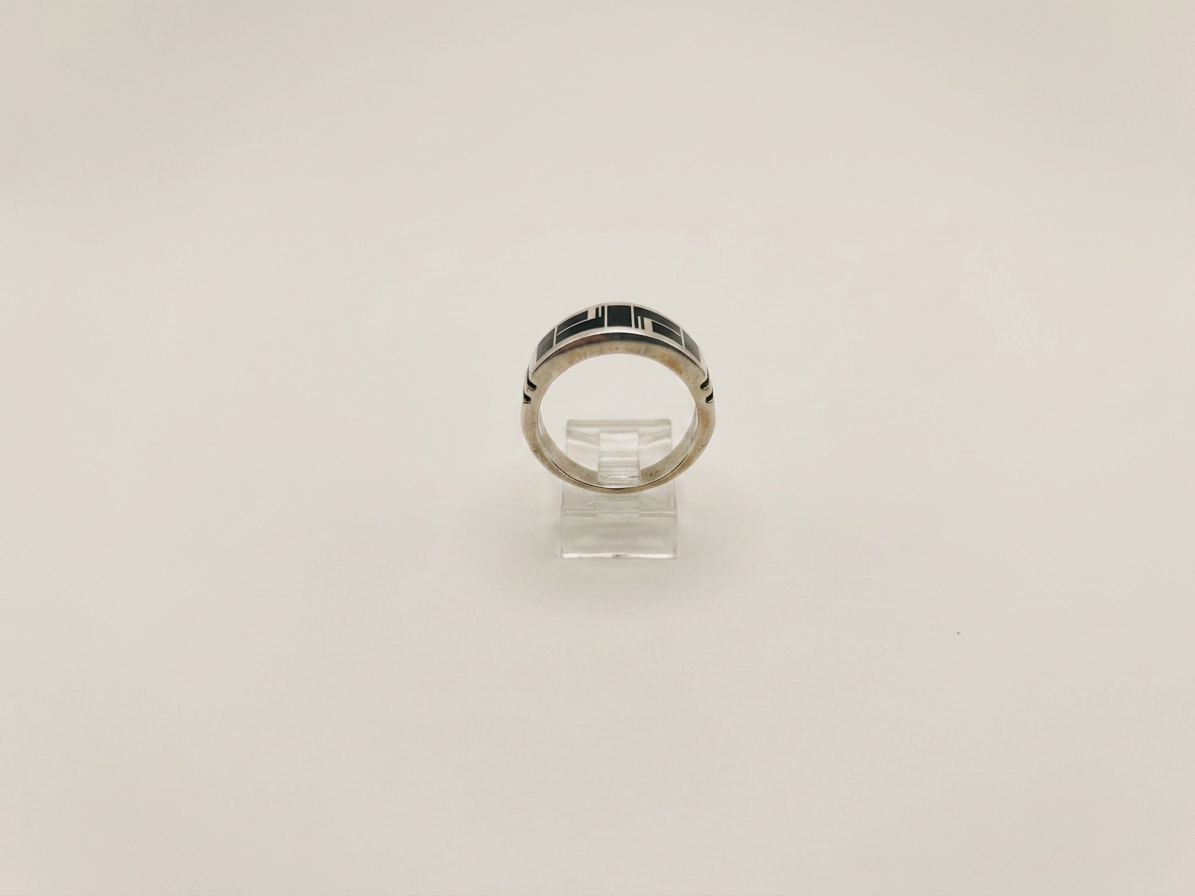 navajo Handmade Sterling & Jade Mother of Pearl Ring
