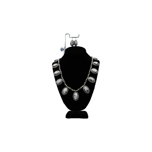 Thomas Francisco Sterling Buffalo Navajo Stone Necklace