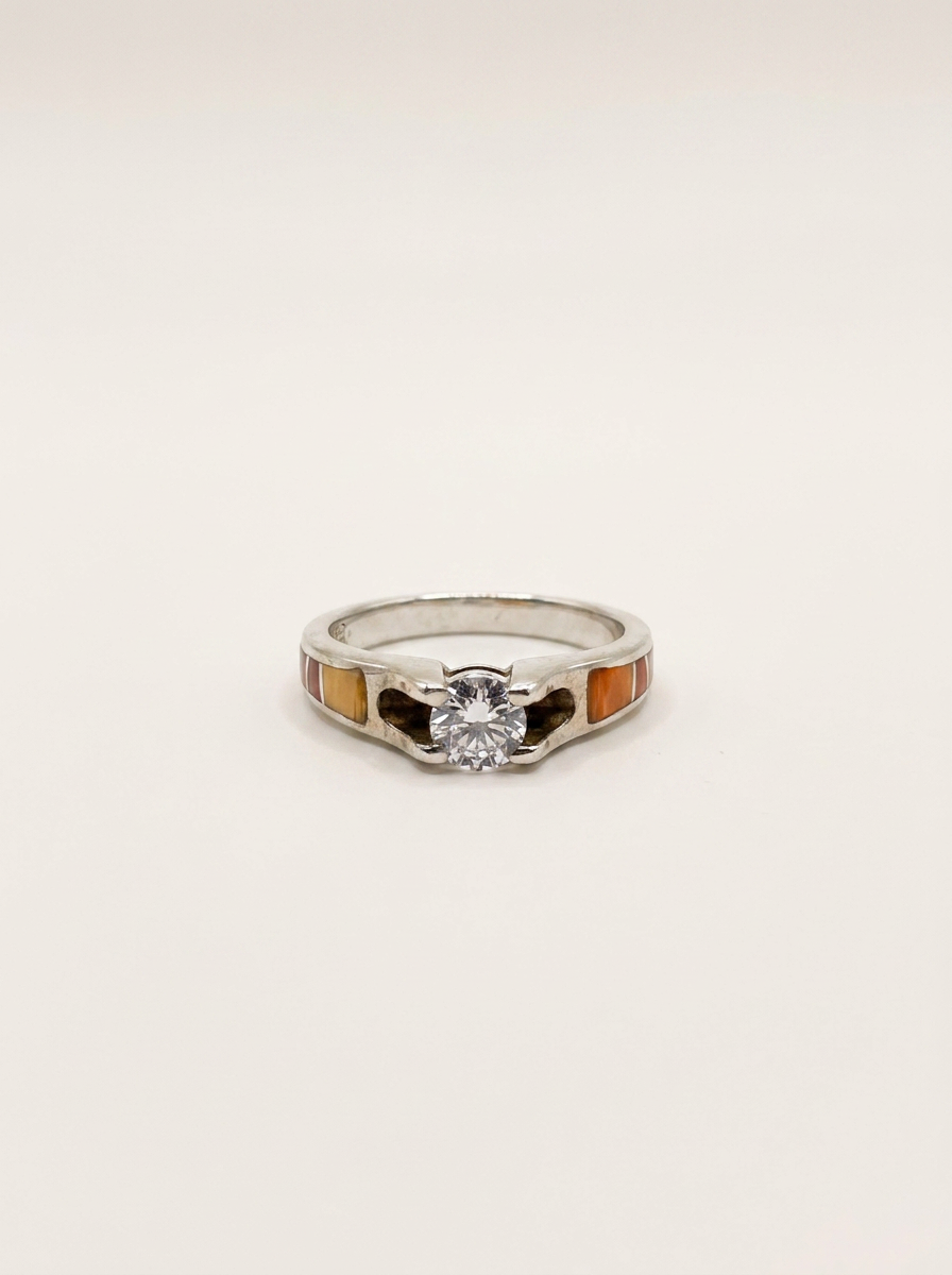 Supersmith navajo Made Sterling& Spiney Oyster Shell Ring