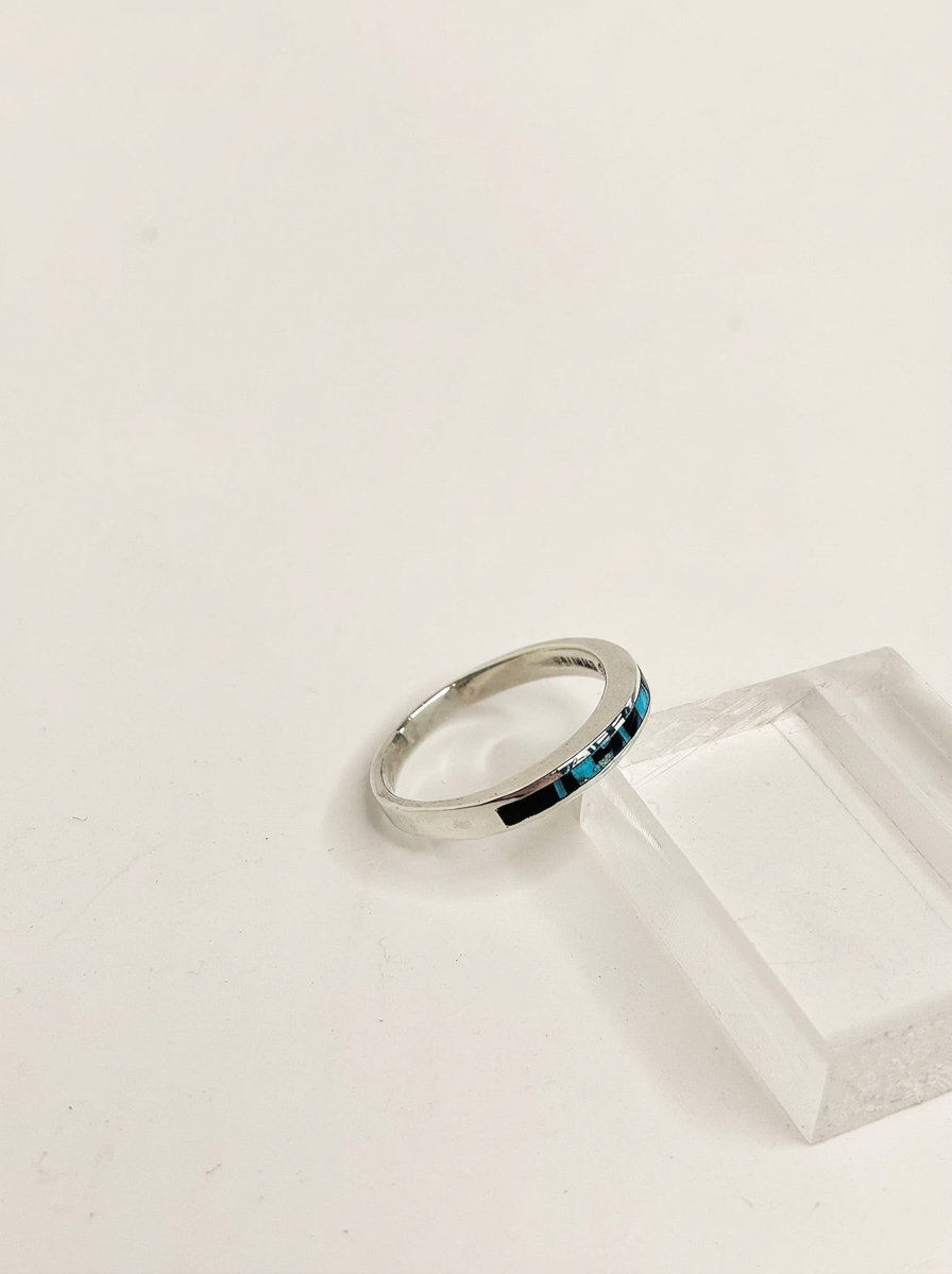 Supersmiths Sterling Inlay Shadow Peak Fancy Ring