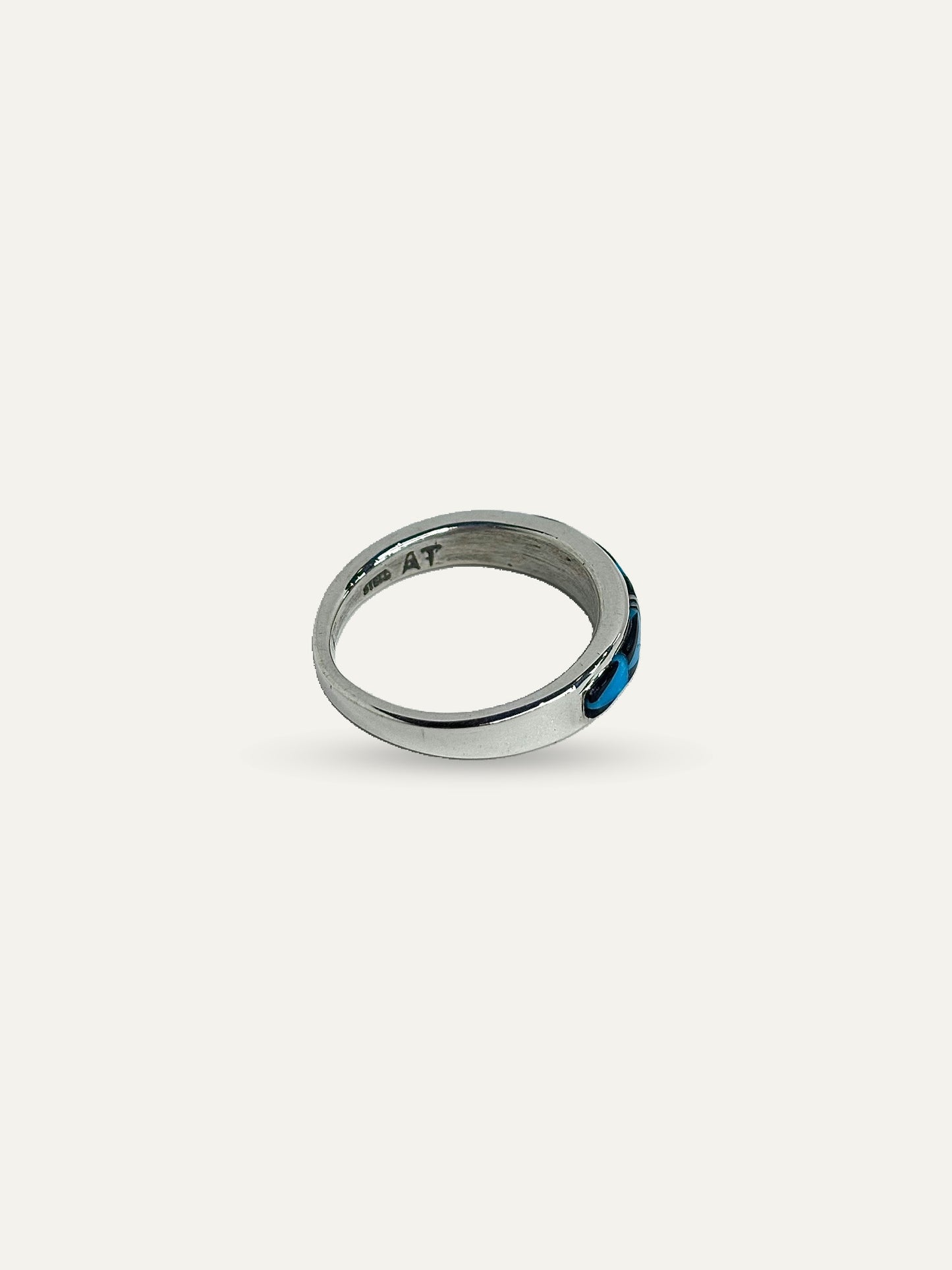 Anazazi Traders Sterling Inlay Onyx Opal and Ring