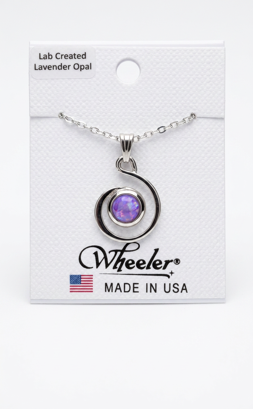 Wheeler Lab Created Lavender Opal Spiral Pendant Necklace