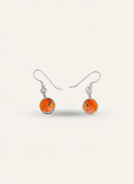 Supersmiths Spiny Oyster Inlay Sterling Dangle Earrings