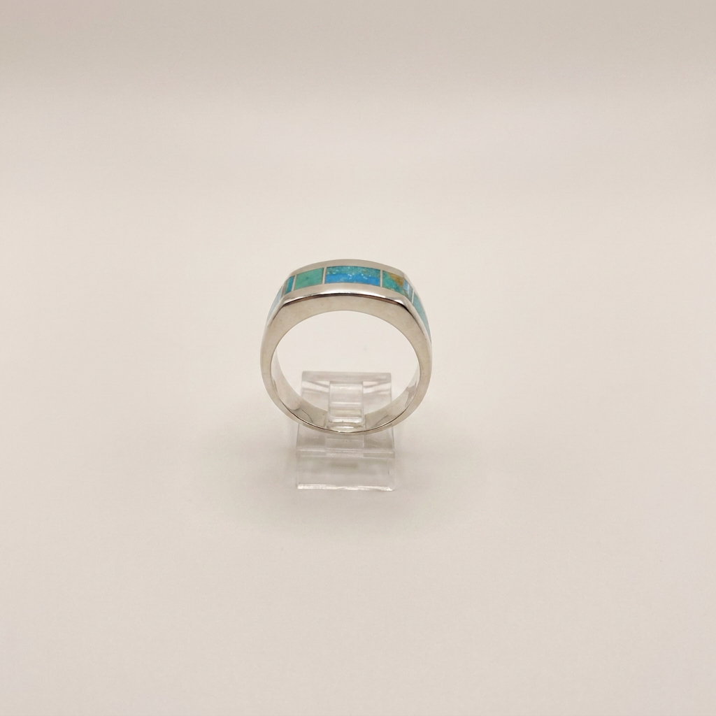 Southwest Sterling Inlay Turquoise Gemstone Pinehill Cobble