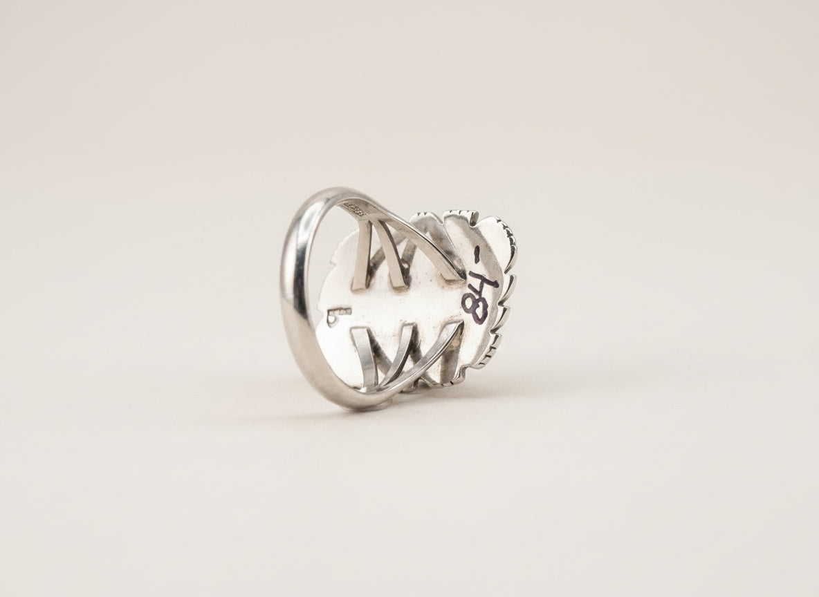 Silver Smiths " Sterling Desert Fire Spiney Oyster Ring