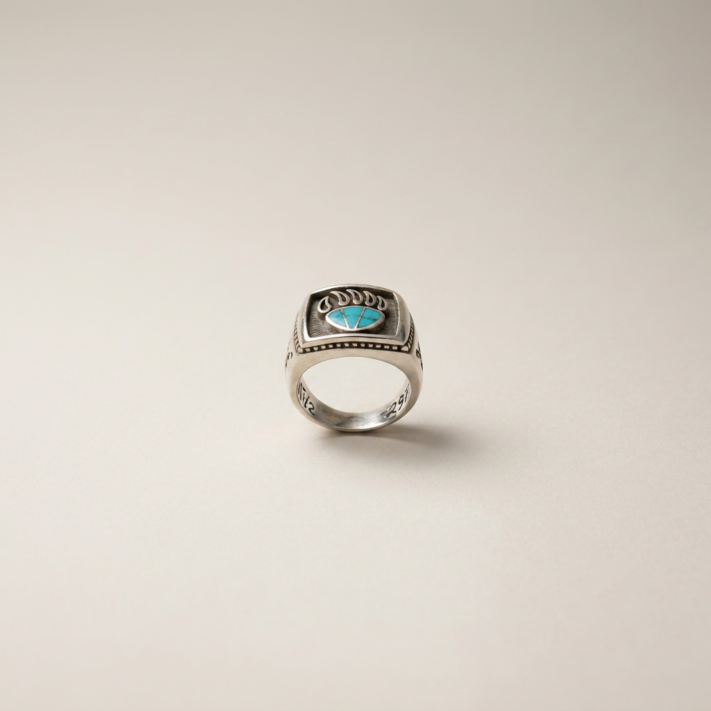 Navajo Handmade Nature Beauty Turquoise Bear Paw Ring
